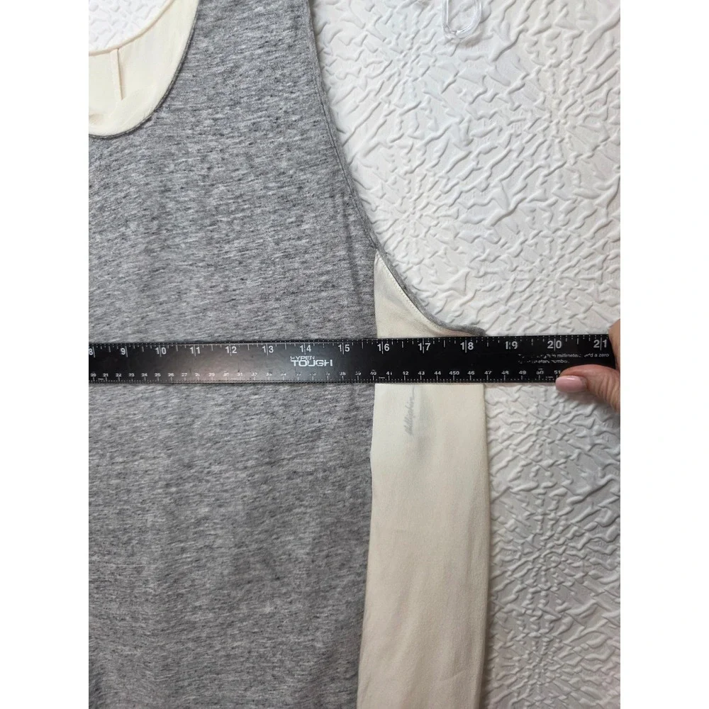 3.1 Phillip Lim Tank Top Womens Small Grey Ivory Good Silk Cotton Mixed Media